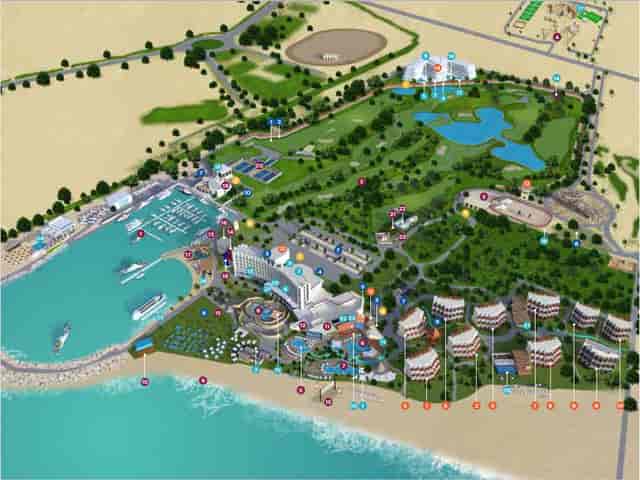 Beachfront view of JA Beach Hotel, ideal for conferences and outdoor events.
