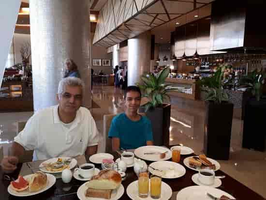Breakfast table at Swissôtel Al Ghurair, ideal for networking and team-building events.