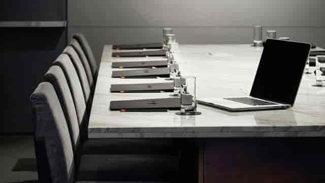 Modern conference room with marble table for professional meetings in Gangnam.