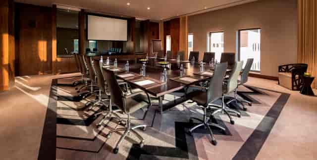 Conference Hall in Pullman Dubai, modern meeting room for professional events and presentations.