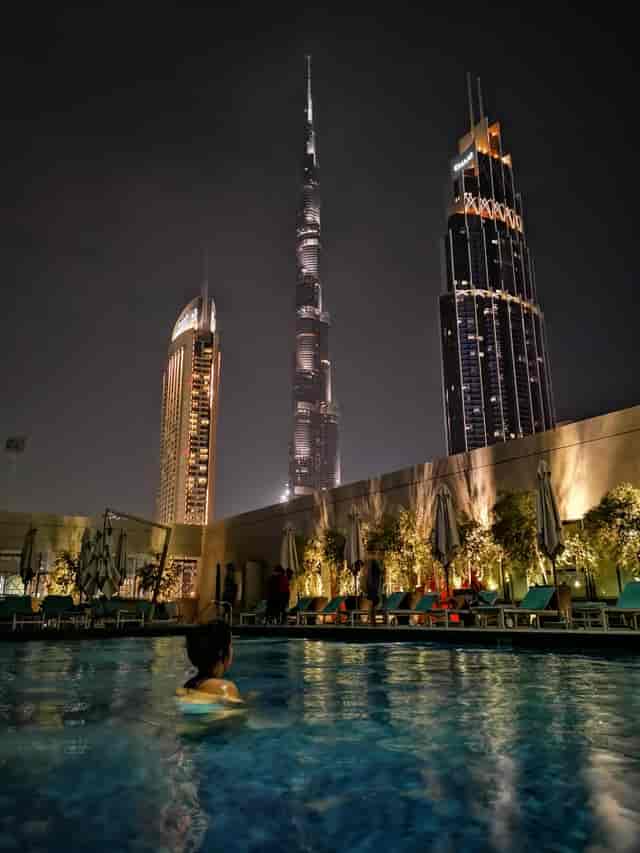 Rove Downtown rooftop venue with Burj Khalifa view, ideal for upscale events and receptions.