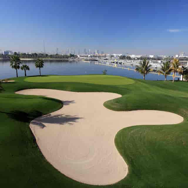 Fountain Garden at Dubai Creek Resort, lush venue for outdoor corporate events.
