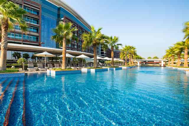 Luxurious swimming pool at Al Forsan Resort, perfect for events and gatherings.