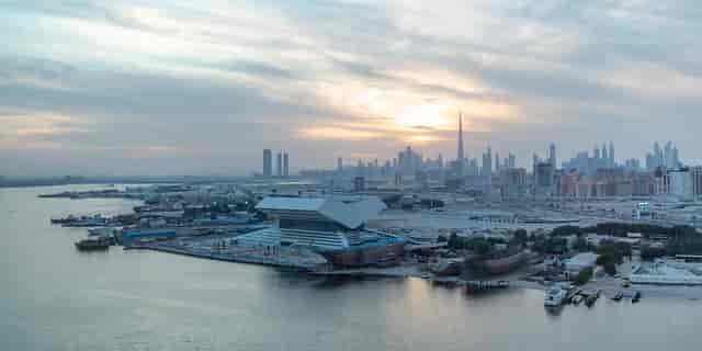 Outdoor waterfront venue at Mohammed Bin Rashid Library, perfect for events and conferences.