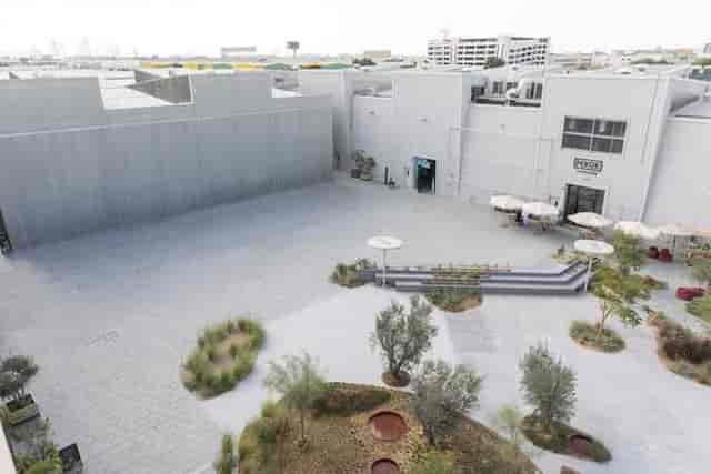 Versatile outdoor event space in Alserkal Avenue, ideal for corporate events and gatherings.