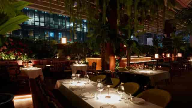 Sophisticated dining venue in Shanghai with elegant tables for upscale events.