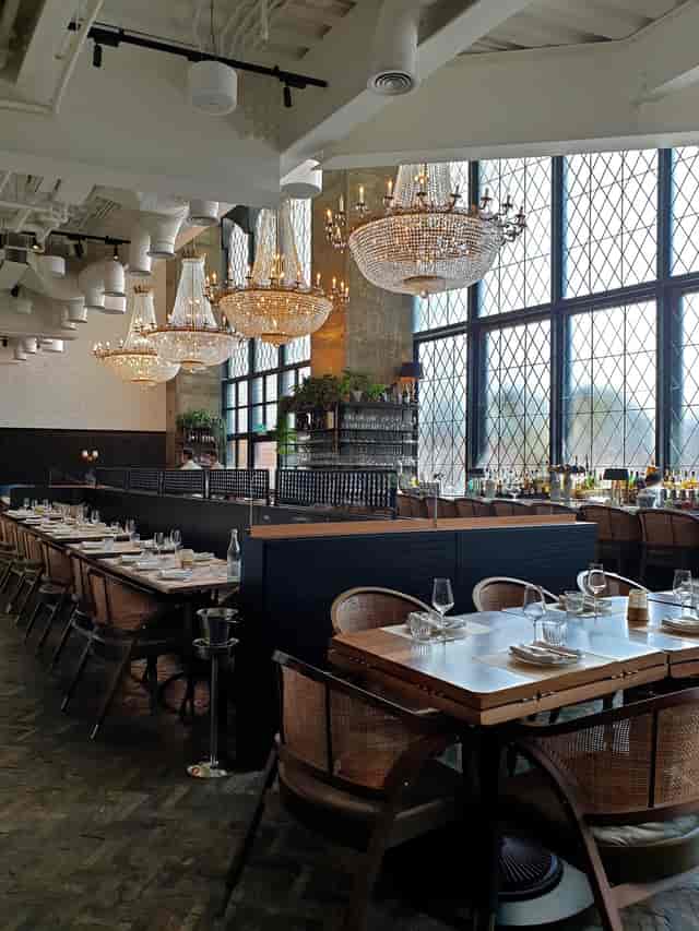 Stylish dining space at Land Brasserie, ideal for corporate dinners and private events.