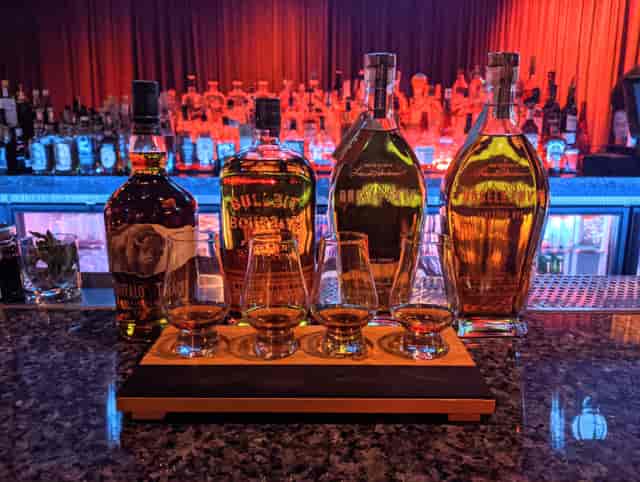 Whiskey tasting setup at 1923 Prohibition Bar for upscale events and corporate gatherings.