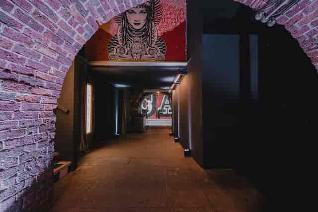 Edgy brick arch venue, corporate event, product launch