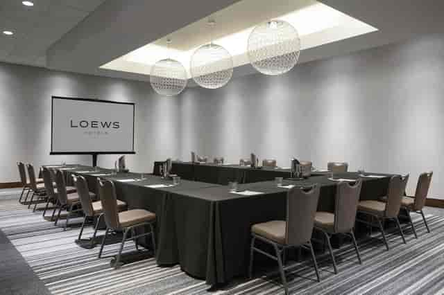 Loews Chicago Hotel conference room with U-shaped table for corporate meetings.