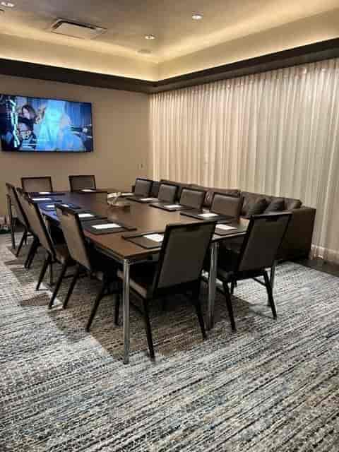 Truss Meeting Room at The Godfrey Hotel Chicago, modern conference setup for hybrid events.