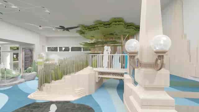 Event space at Peggy Notebaert Nature Museum with greenery for networking and brainstorming.