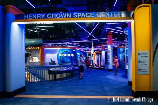 Henry Crown Space Center entrance, modern design for innovative events and meetings.