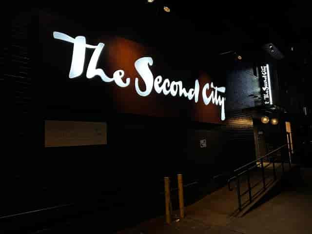 The Second City theater, vibrant venue for corporate events and creative workshops.