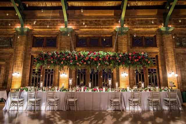 Elegant banquet setup at Café Brauer, Lincoln Park Zoo, ideal for weddings and events.