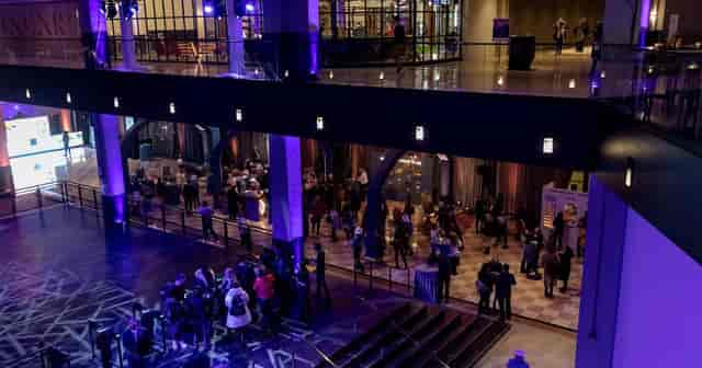 Vibrant event space at The Marquee Conference Center for networking and engagement.