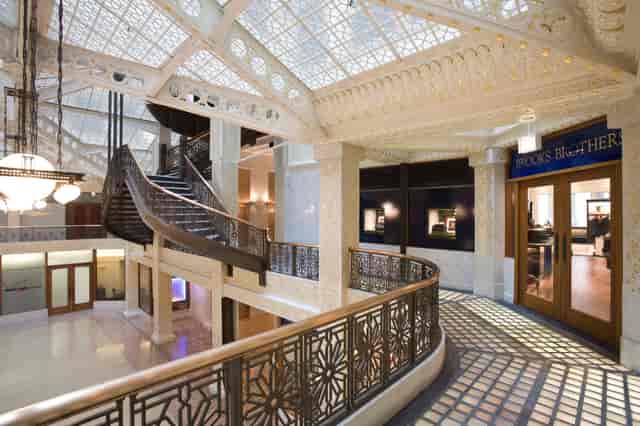 Light Court in The Rookery atrium with elegant staircase, ideal for upscale events.