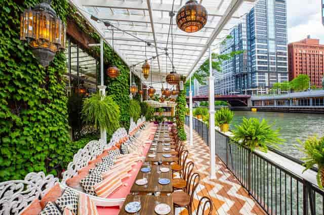 North Mezzanine Reserved at Beatnik On The River, elegant outdoor event space for summer gatherings.