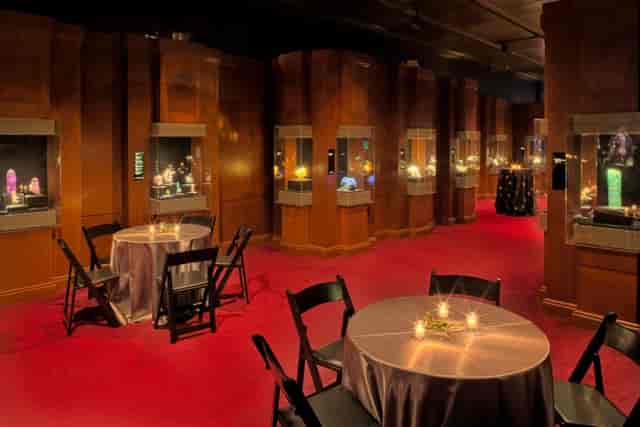 Cullen Hall of Gems: elegant event space with gemstone displays for networking events.