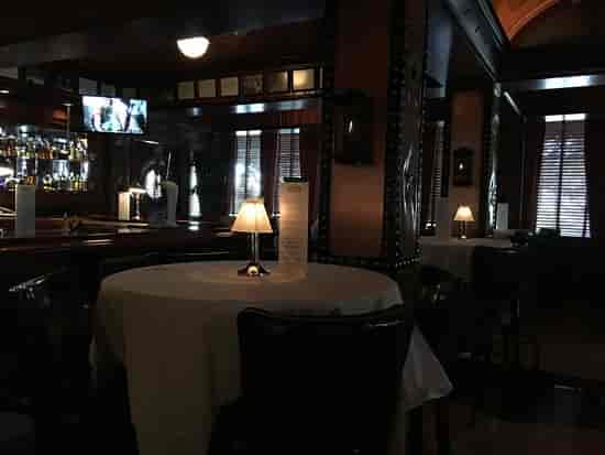 Intimate Fireplace Lounge at Pappas Bros. Steakhouse for private events and meetings.