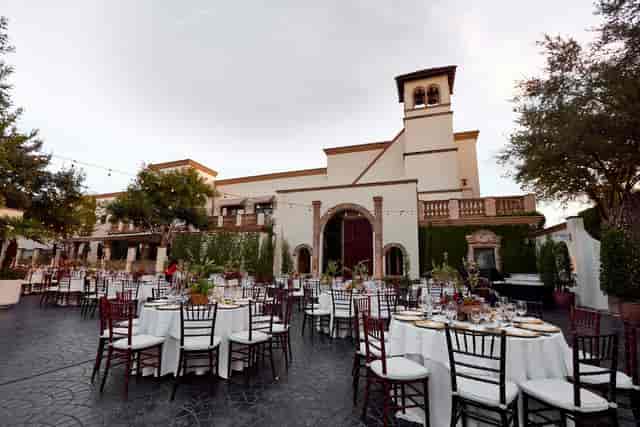 Campanile Chapel Balcony with elegant tables, perfect for weddings and corporate events.