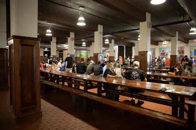 Investors Pub at Saint Arnold Brewing: spacious dining area for networking events.