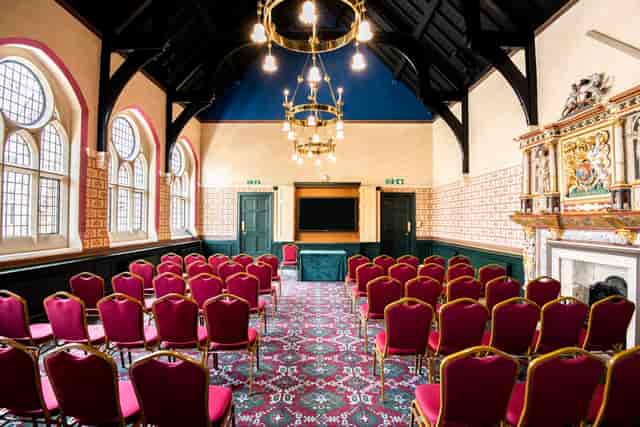 Elegant courtroom in Holborn Venues, perfect for corporate meetings and social events.