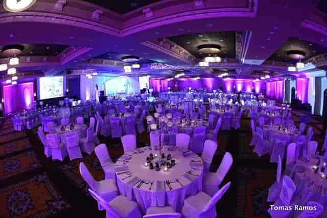 Elegant banquet hall in ULH Event Center, perfect for upscale events and networking.