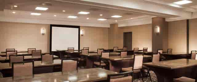 Conference room at Embassy Suites Houston, ideal for corporate events and meetings.