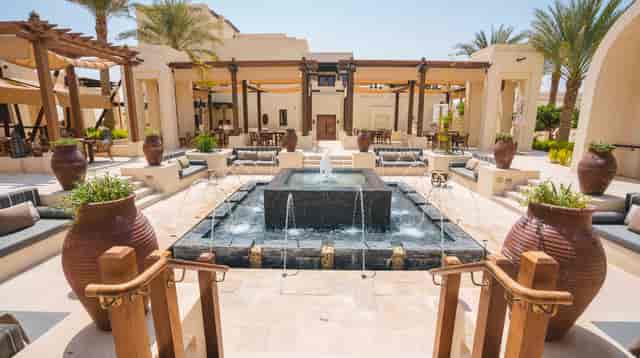 Desert Resort in Al Wathba with fountain, ideal for corporate events and receptions.
