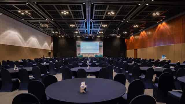 Spacious conference room in Dubai Convention Centre, ideal for corporate events and presentations.