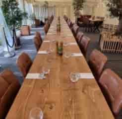 Elegant dining table at The White Hart Flitton for corporate dinner or networking event.