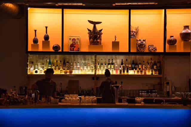 Stylish Palabra Bar outdoor space with unique decor for networking events and receptions.