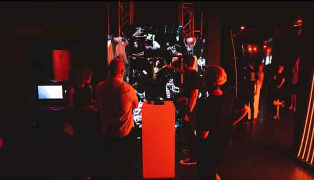 Immersive event space with dynamic digital display at Blackout Studio, Lume Studios.
