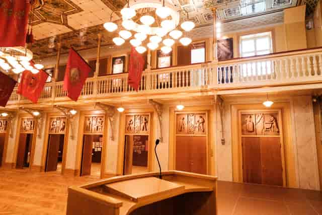 Elegant event space Mødelokalet Pio, ideal for meetings and presentations in Arbejdermuseet.