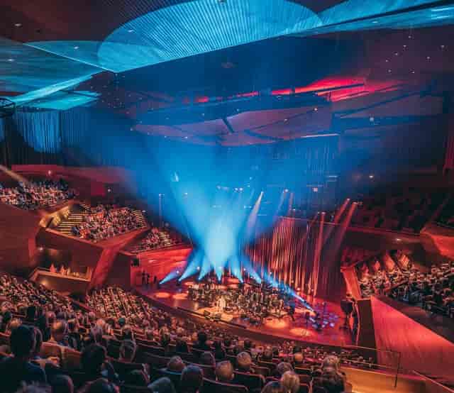 Apollo Courtyard at Copenhagen Jazz Festival 2024, vibrant concert hall with dramatic lighting.
