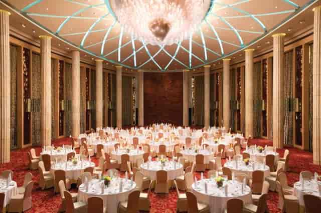 Elegant banquet hall at Hotel Indonesia Kempinski, perfect for corporate events and celebrations.