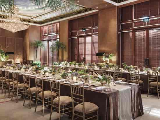 Elegant ballroom banquet in The Dharmawangsa Jakarta, perfect for weddings and corporate events.