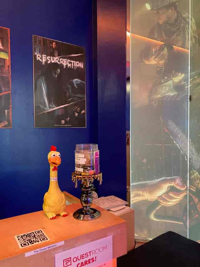 Bloody Elbow at Redondo Beach Escape Room — vibrant art for immersive events.