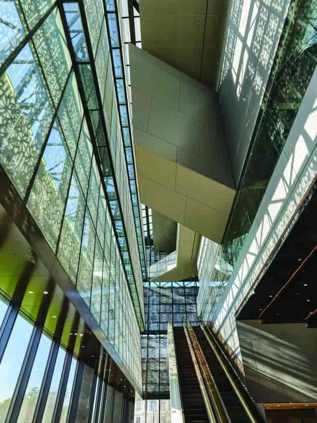 Modern glass balconies at National Museum, perfect for dynamic events and gatherings.