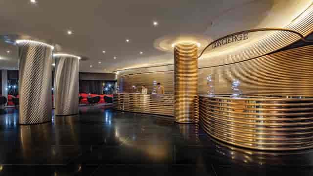Sleek reception at The Watergate Hotel, perfect for upscale corporate events.
