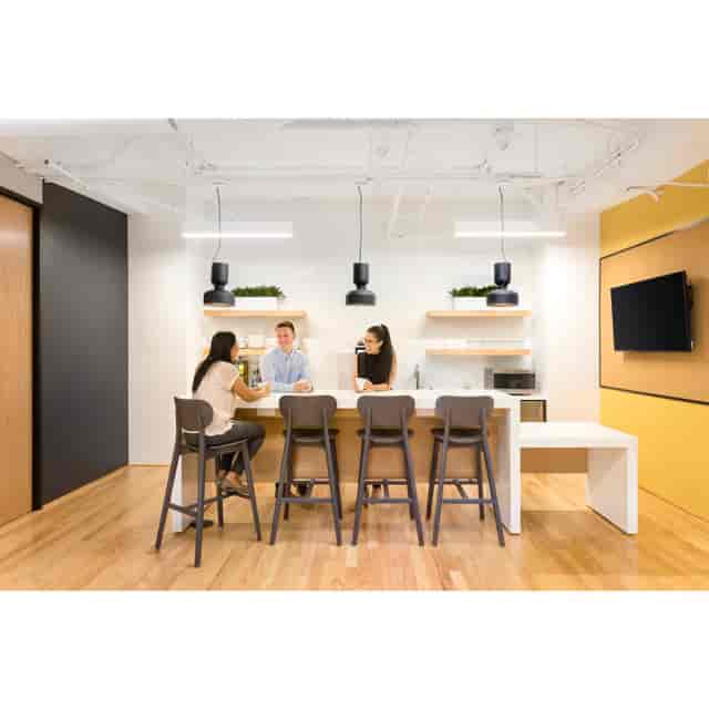Modern meeting space in El Segundo with bar seating, perfect for brainstorming sessions.