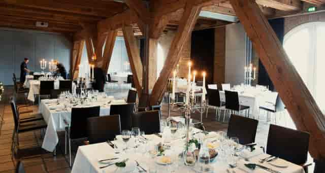 Elegant banquet hall at Admiral Hotel, perfect for upscale weddings and galas.