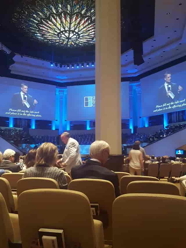 Cypress Campus auditorium with dual screens for an engaging event setup.