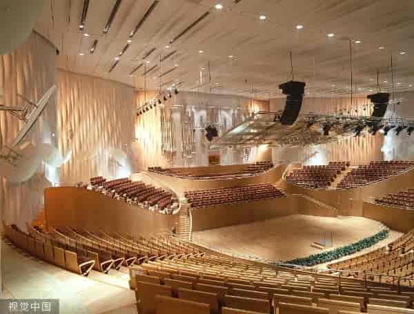 Spacious auditorium in Shanghai Oriental Art Center for conferences and performances.