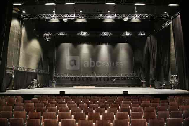 Grande Salle stage setup at Salle Pleyel for concerts and conferences.