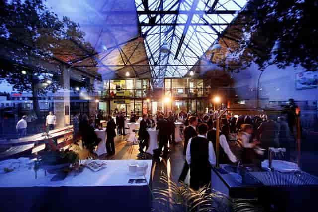 Atrium in Classic Remise: elegant event space perfect for networking and celebrations.