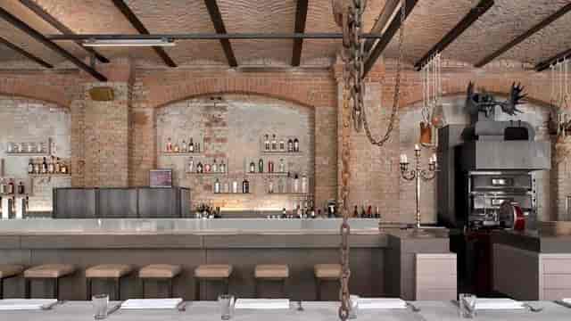 Kaminzimmer at SAGE Berlin: chic venue with exposed brick for events and gatherings.