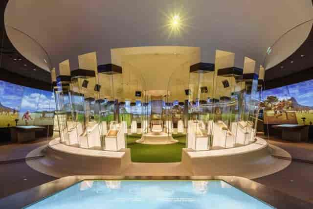 Virtual Soccer Zone at FIFA Museum: immersive exhibition space for corporate events.