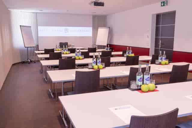 Conference center at Hotel Krone Unterstrass, classroom setup for productive meetings.